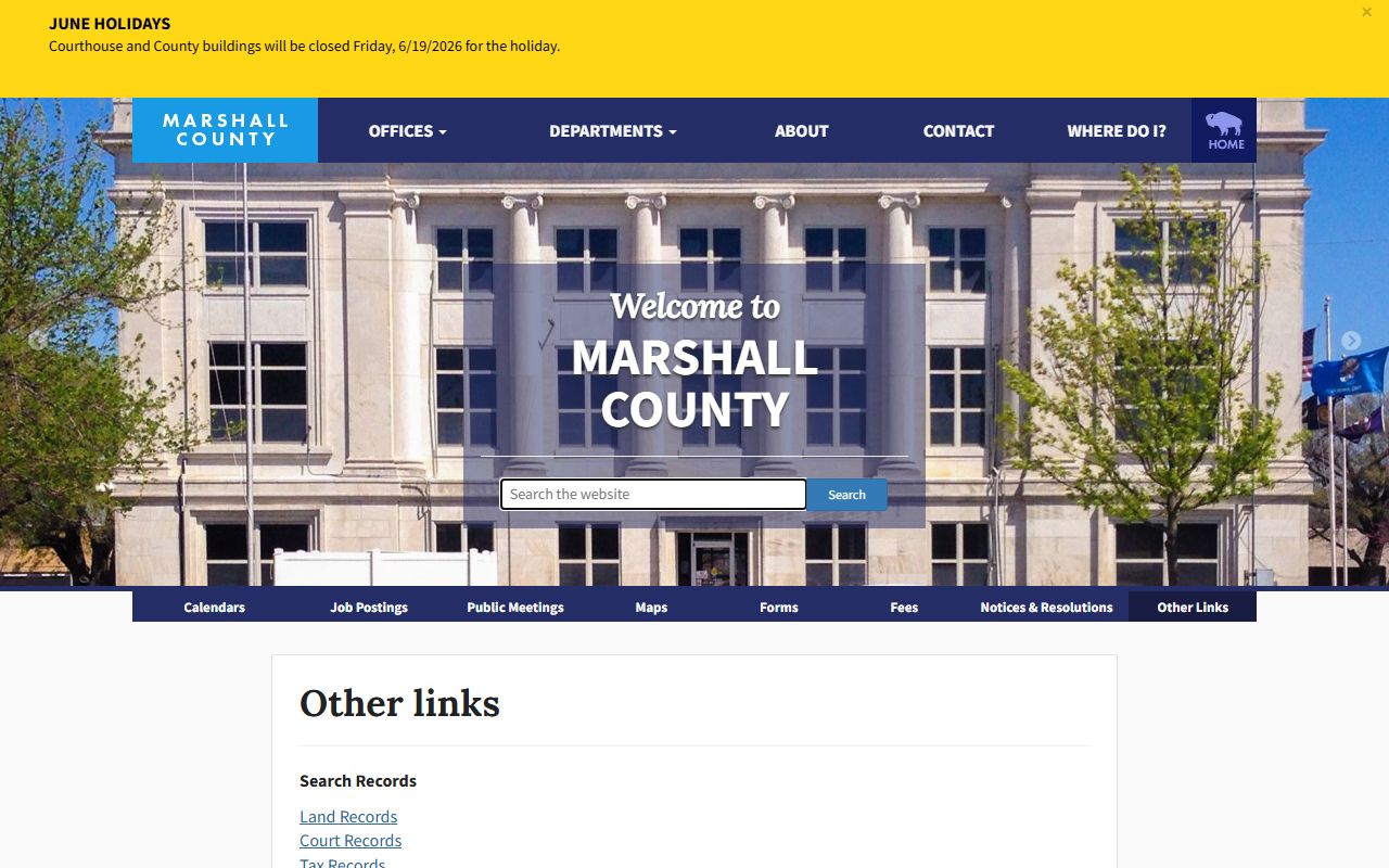 Marshall County court records after arrest ODCR link
