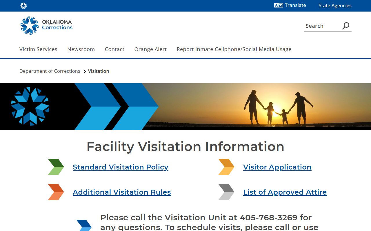 ODOC visitation rules for Madill Community Work Center visits